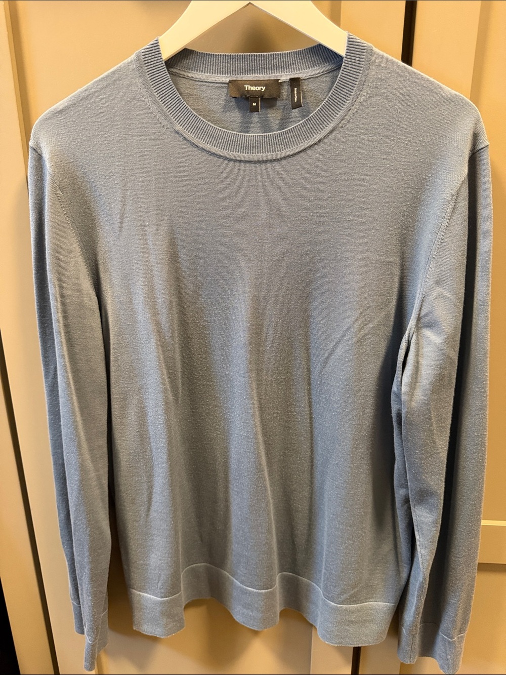 Theory Men's Sky Blue Crewneck Sweater